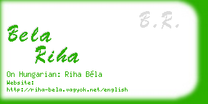 bela riha business card